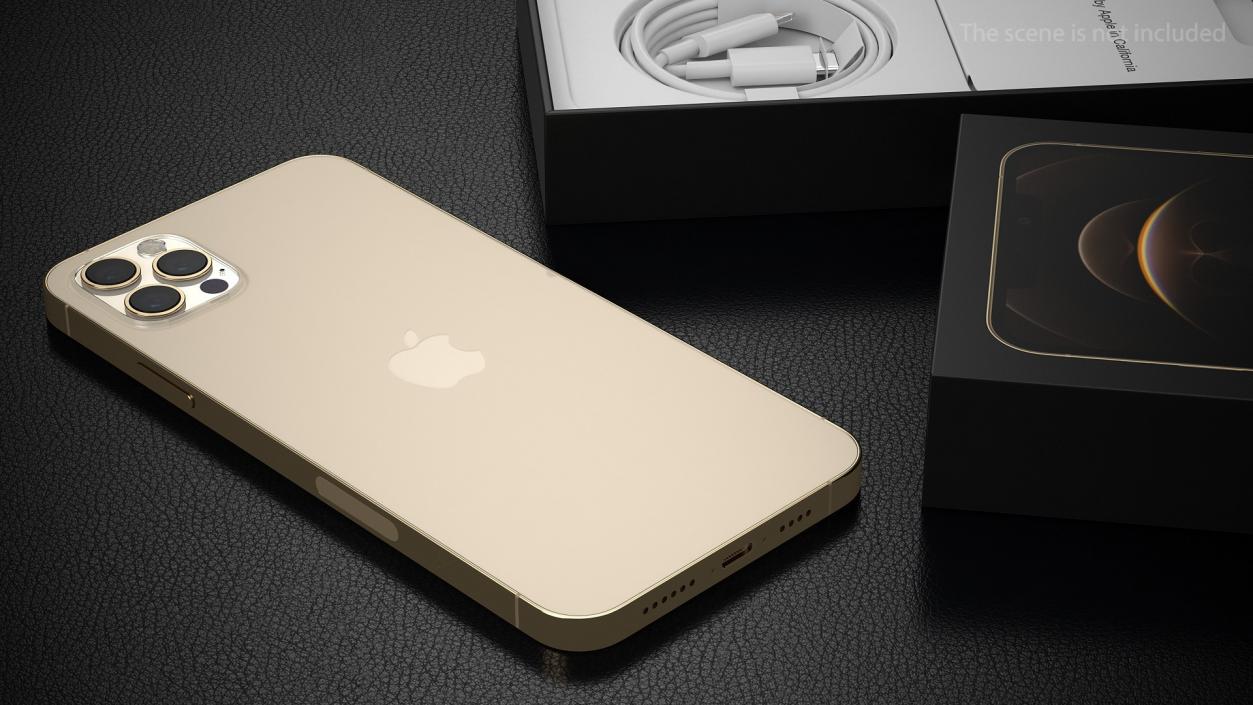 3D model iPhone 12 Pro Max Unboxed Gold