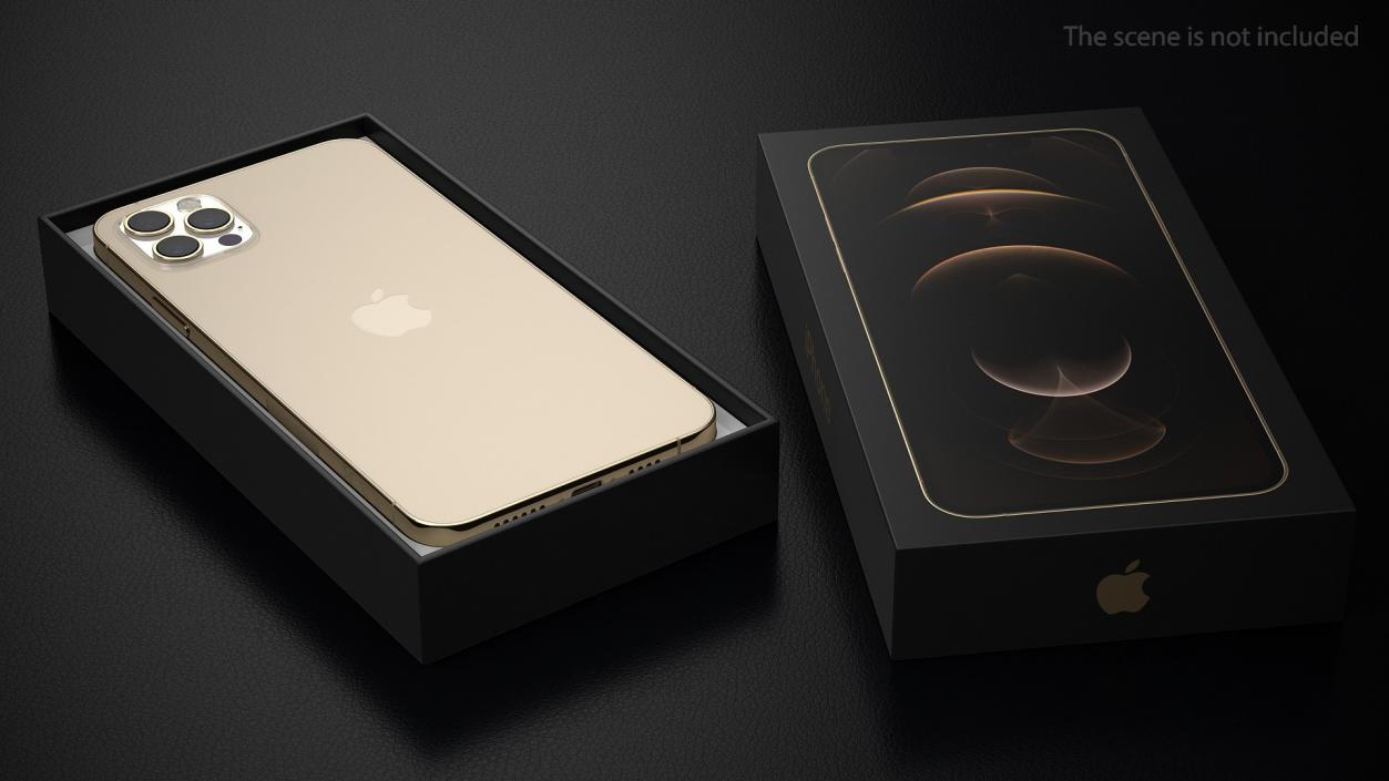 3D model iPhone 12 Pro Max Unboxed Gold