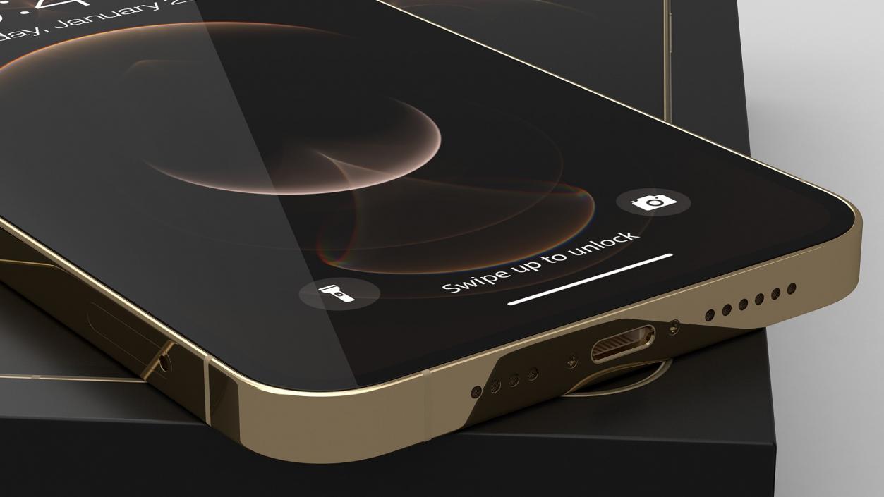 3D model iPhone 12 Pro Max Unboxed Gold