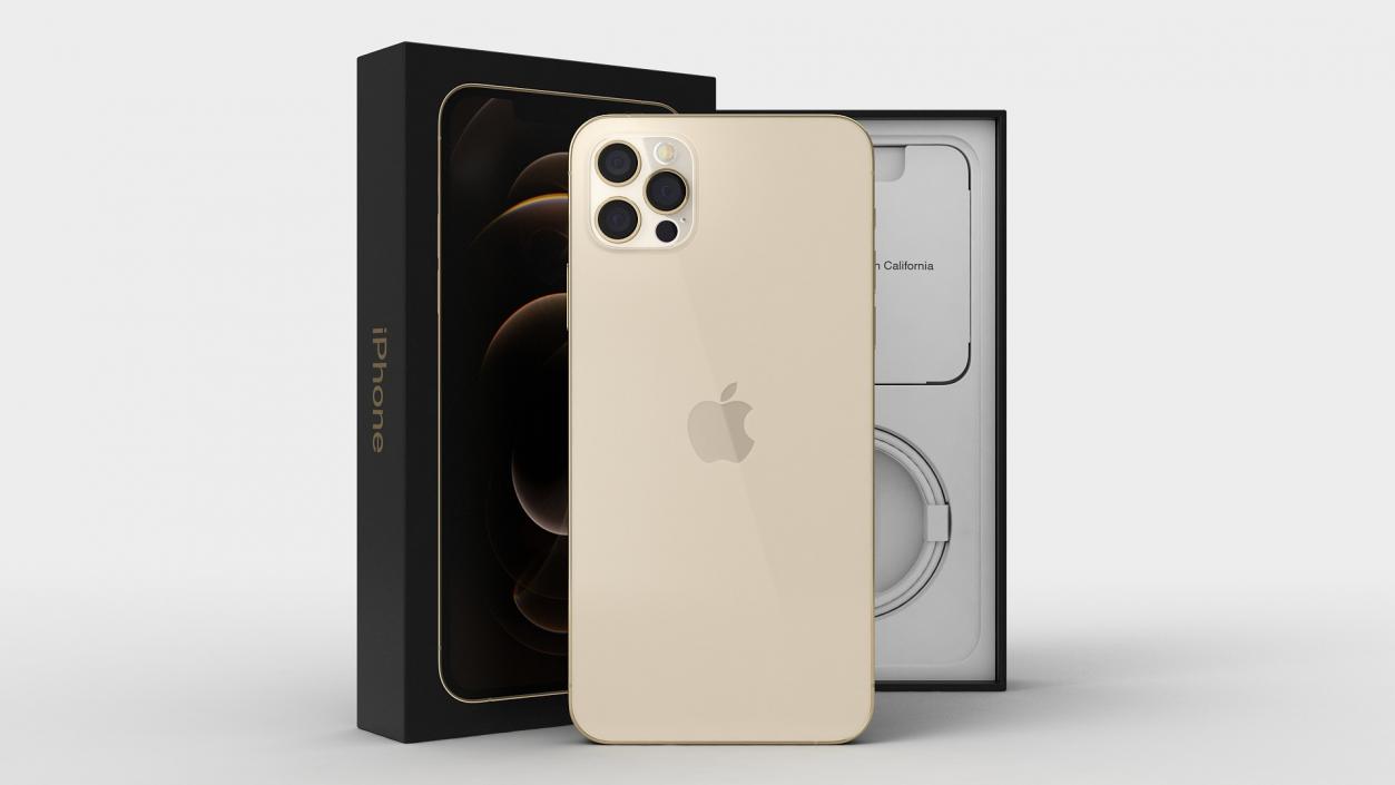 3D model iPhone 12 Pro Max Unboxed Gold