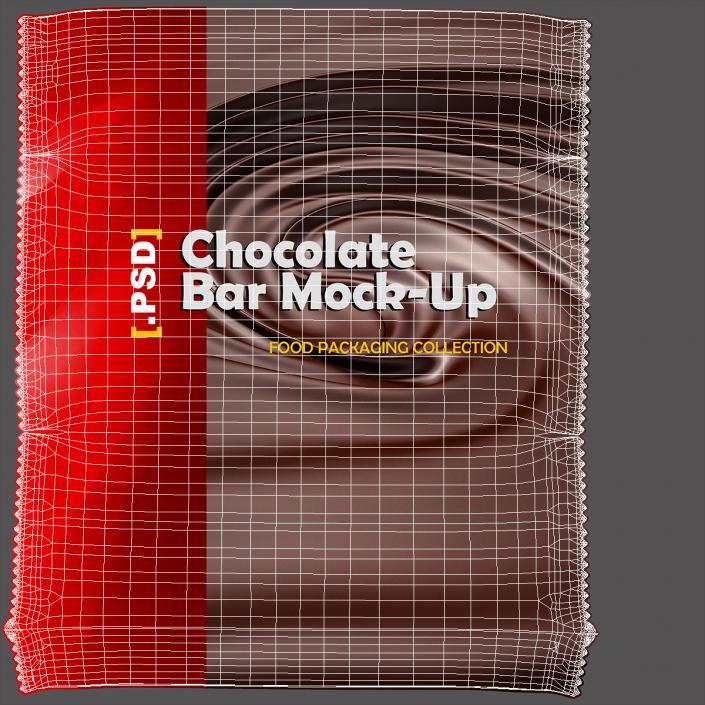 3D model Wide Chocolate Bar Mockup