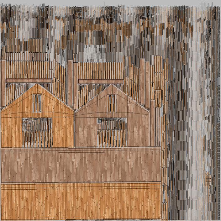 3D Rustic Wooden Barn model