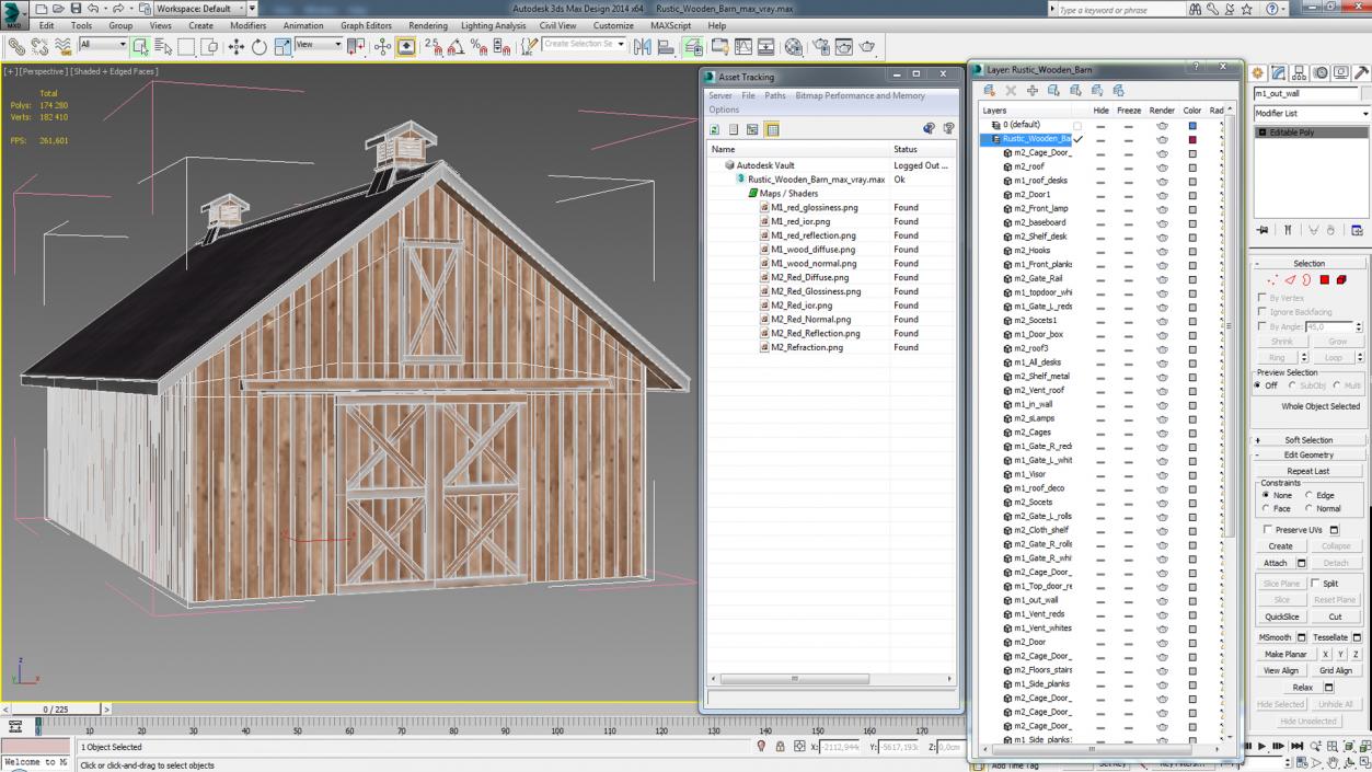 3D Rustic Wooden Barn model