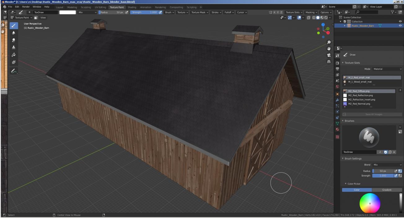 3D Rustic Wooden Barn model