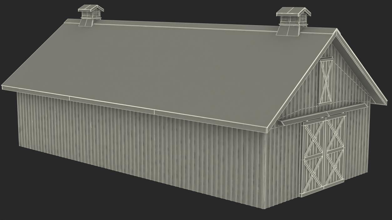 3D Rustic Wooden Barn model