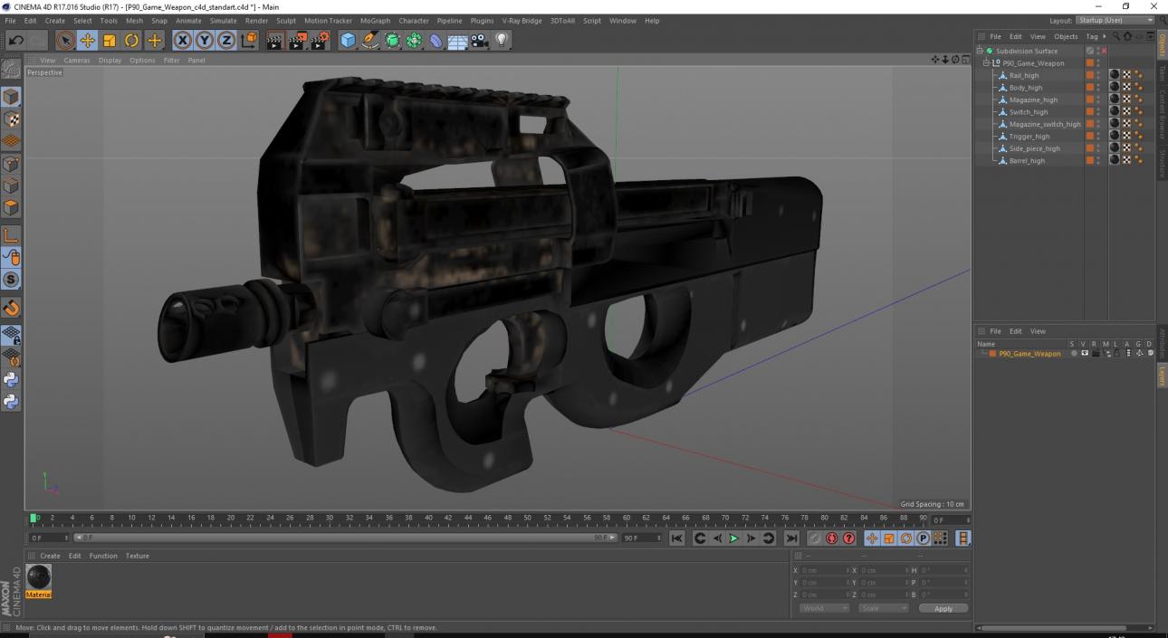 3D model P90 Game Weapon