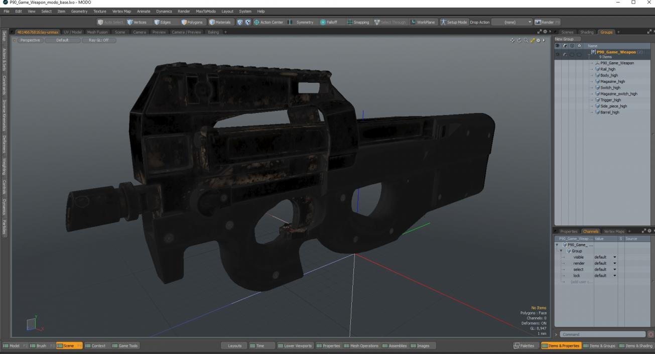 3D model P90 Game Weapon