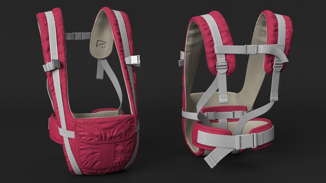 Front Facing Baby Carrier Pink Sitting Position 3D