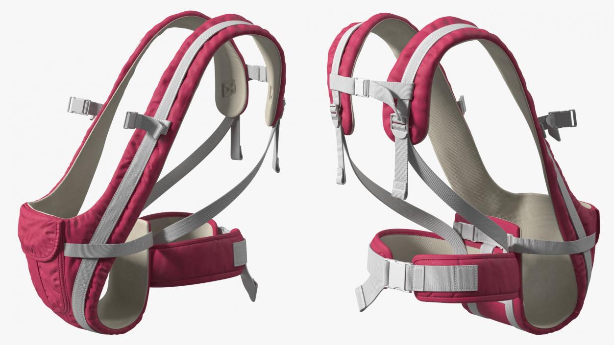 Front Facing Baby Carrier Pink Sitting Position 3D