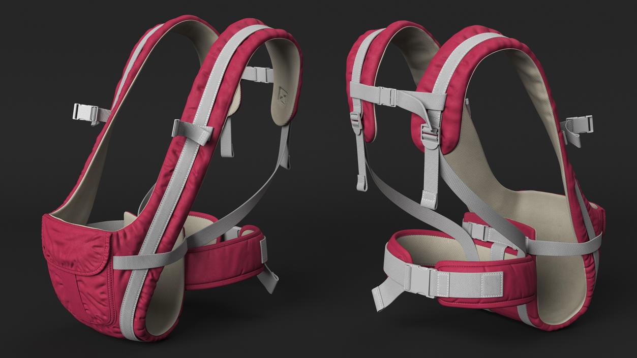 Front Facing Baby Carrier Pink Sitting Position 3D