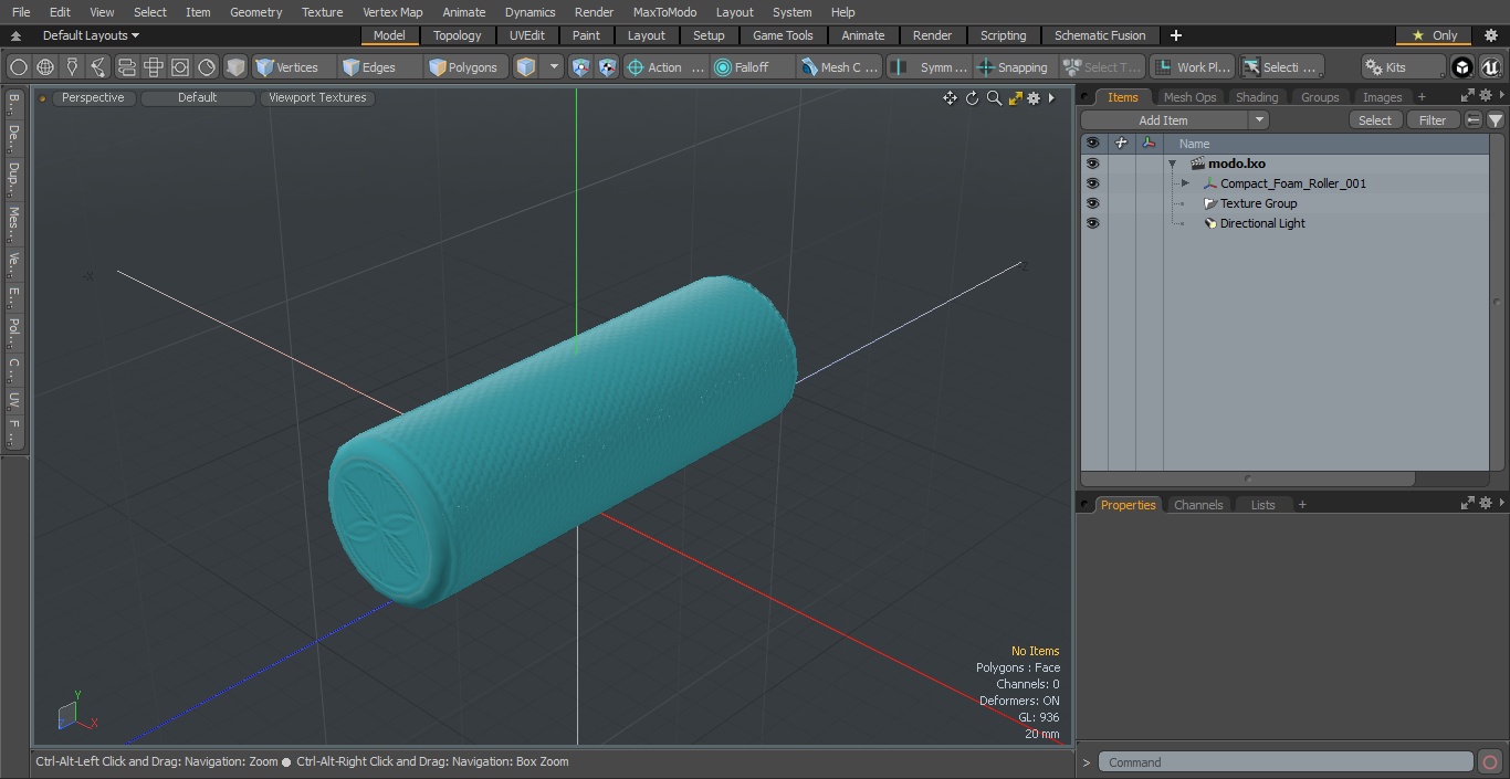 Compact Foam Roller 3D model