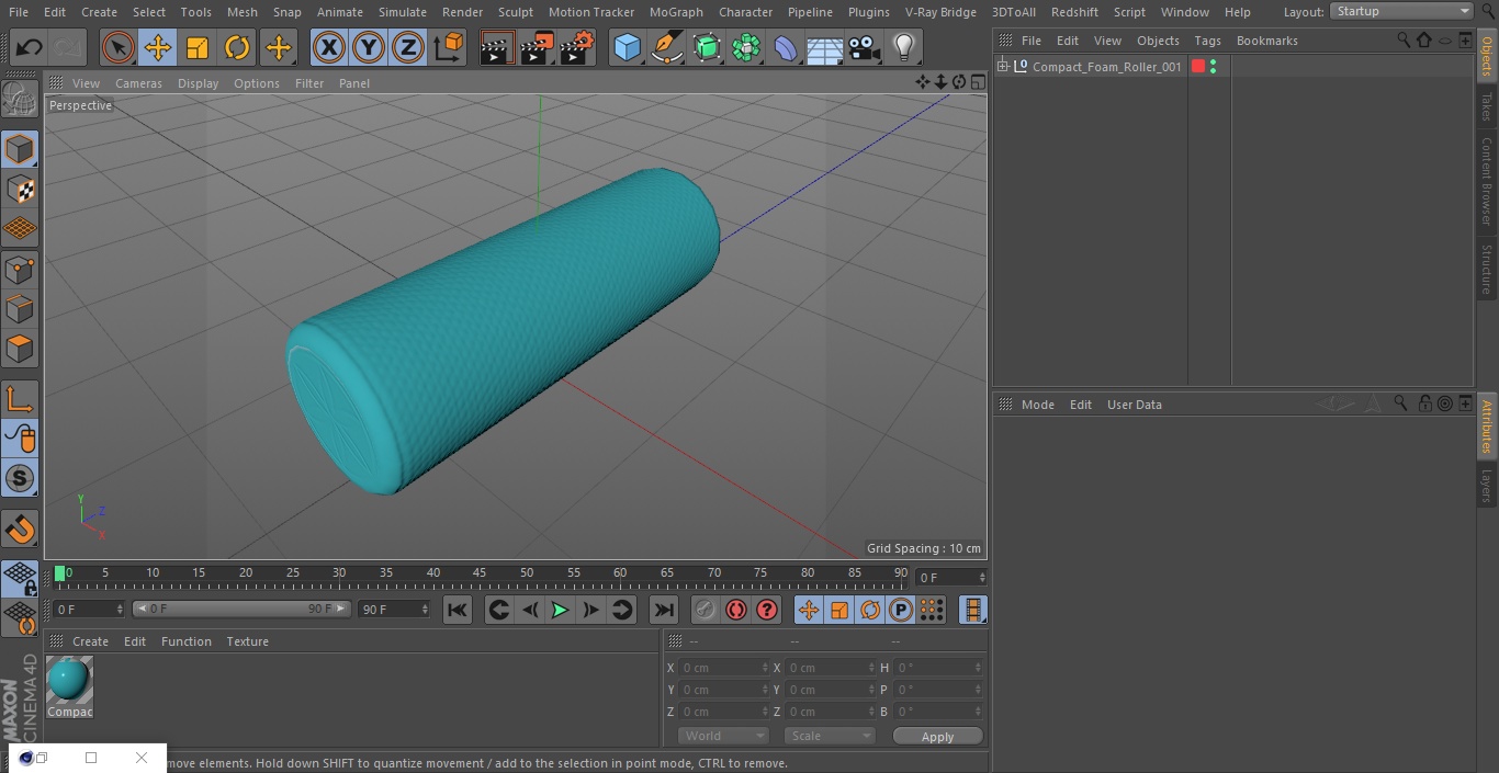 Compact Foam Roller 3D model