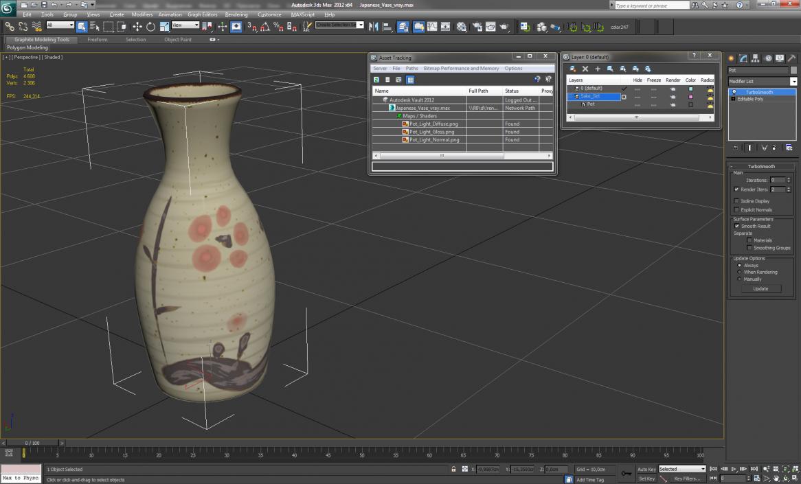 3D Japanese Vase model