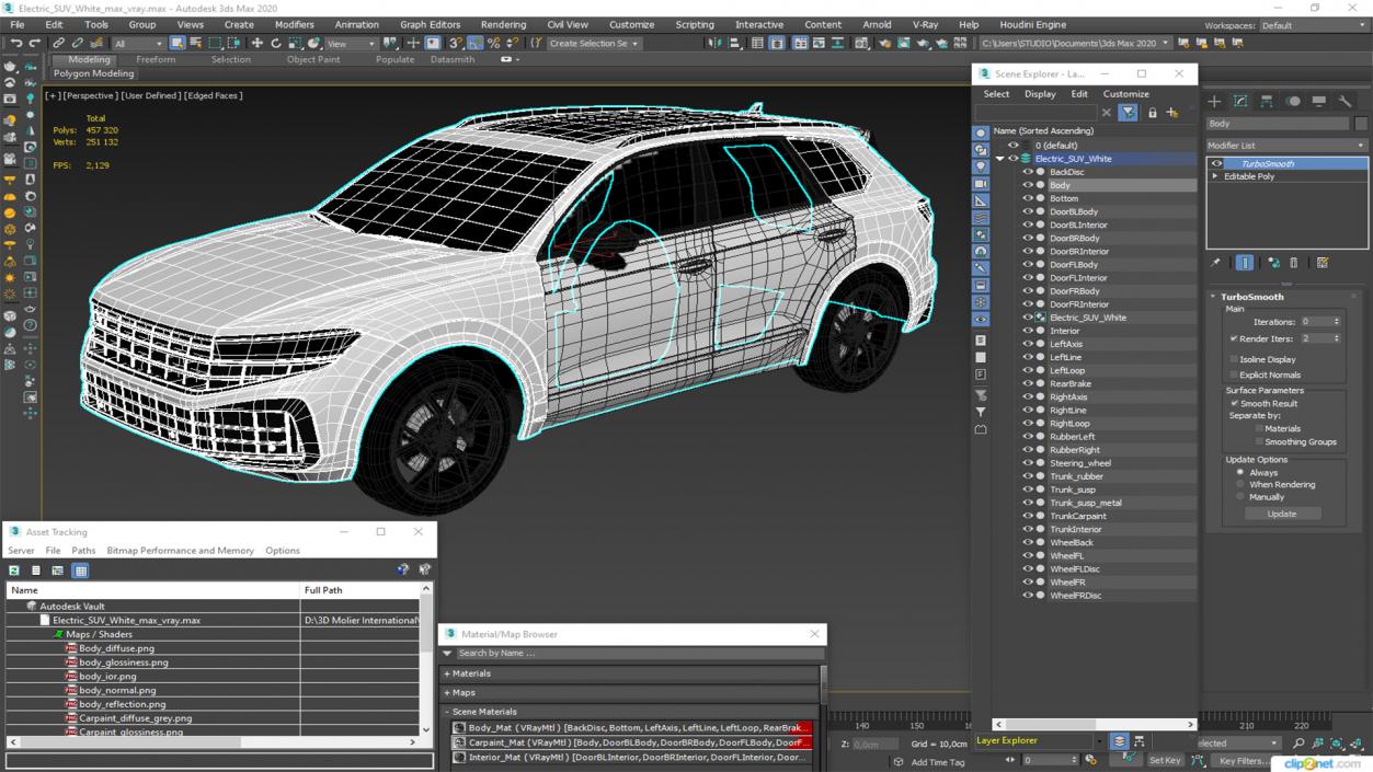 3D model Electric SUV White 2