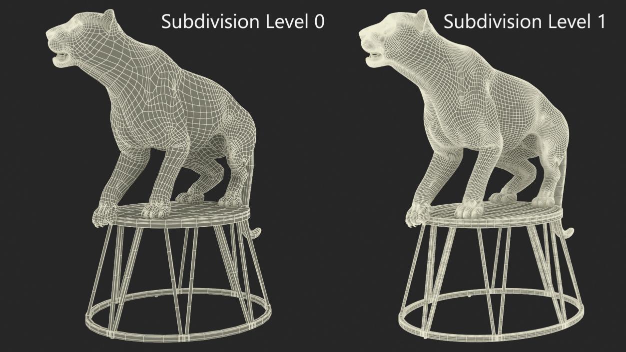 3D Tiger on a Circus Stand model