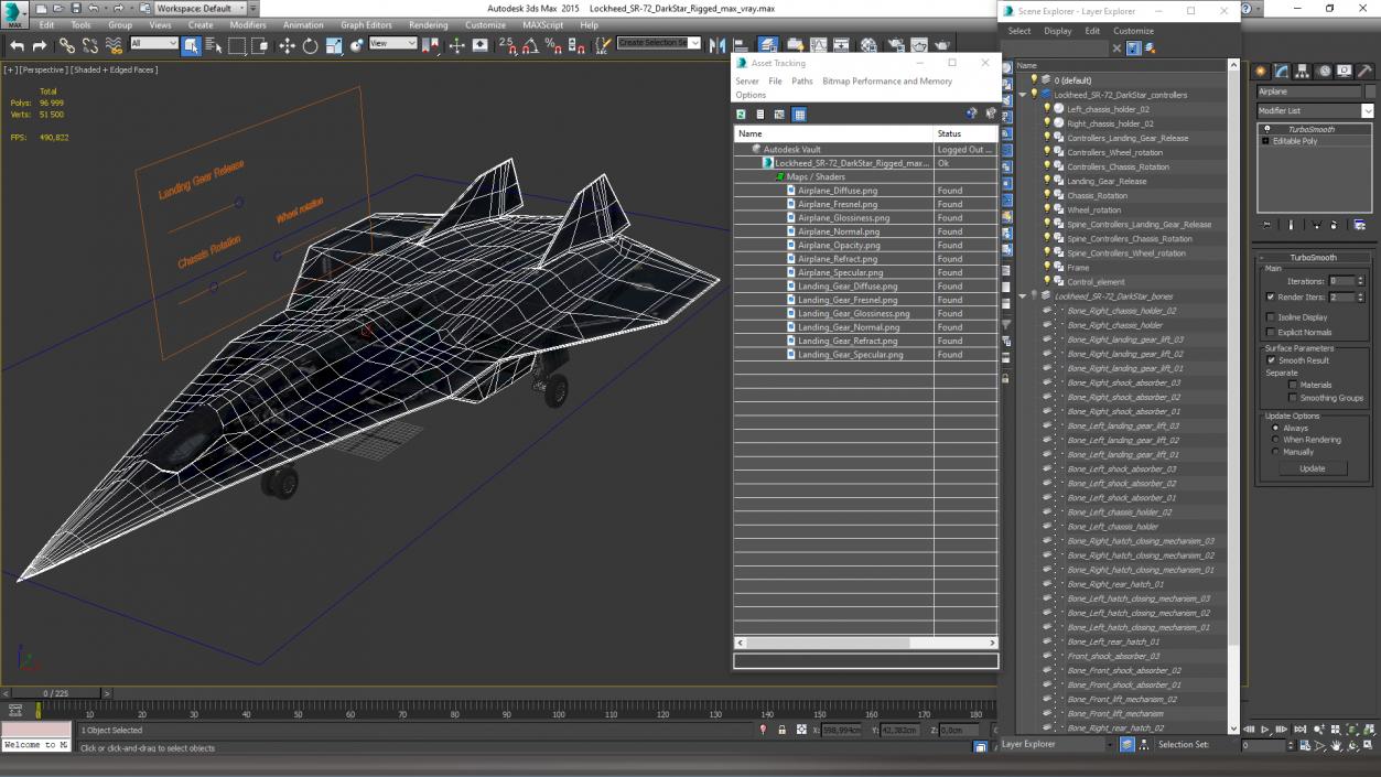 3D model Lockheed SR-72 DarkStar Rigged