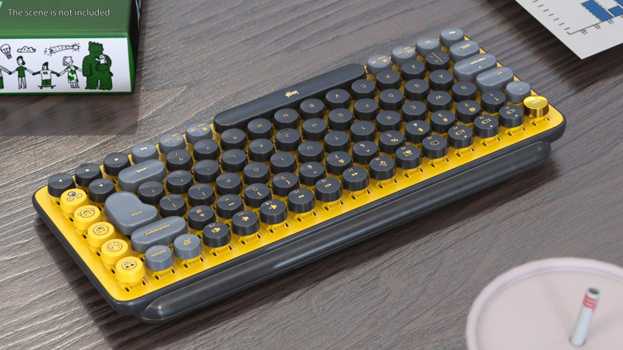 Pop Key Keyboard Logitech Yellow 2 3D model