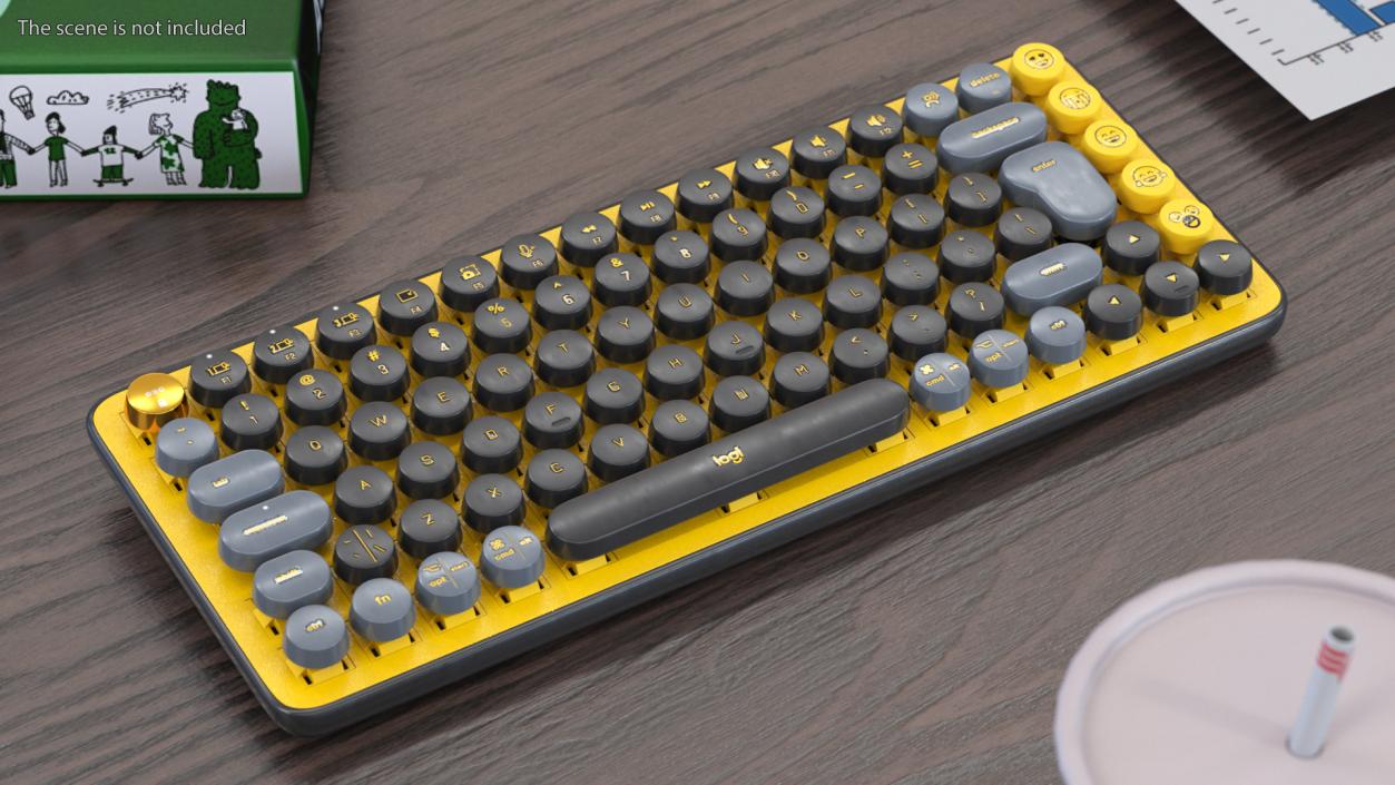 Pop Key Keyboard Logitech Yellow 2 3D model