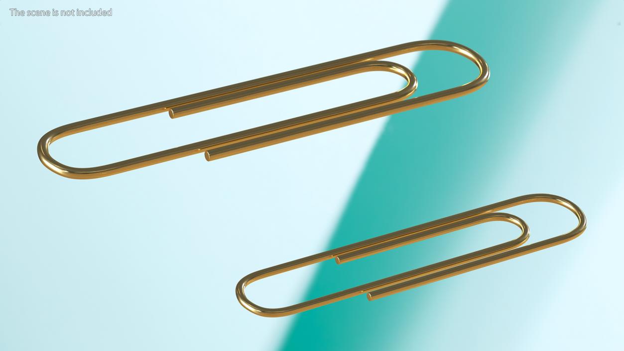 3D Paper Clip Oval Shape Gold