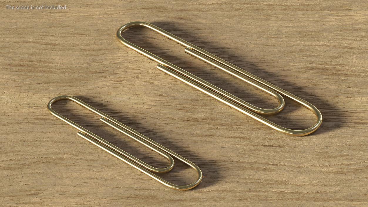 3D Paper Clip Oval Shape Gold