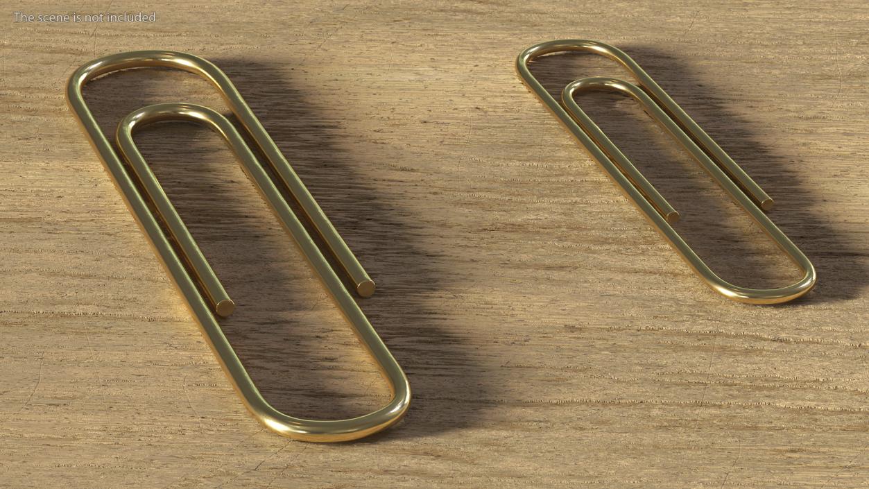 3D Paper Clip Oval Shape Gold