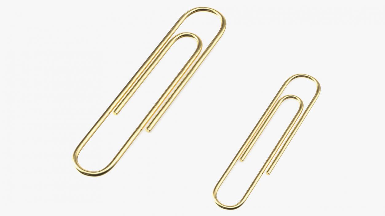 3D Paper Clip Oval Shape Gold