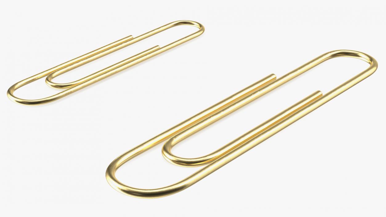 3D Paper Clip Oval Shape Gold