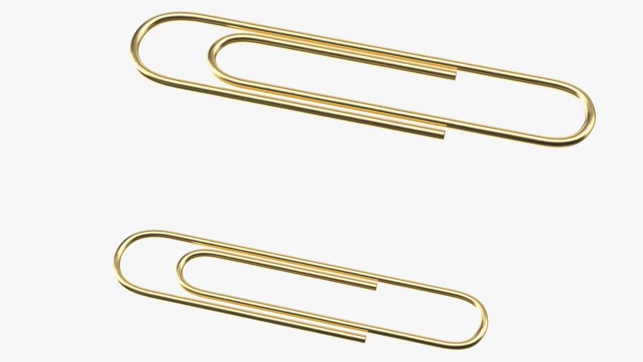 3D Paper Clip Oval Shape Gold