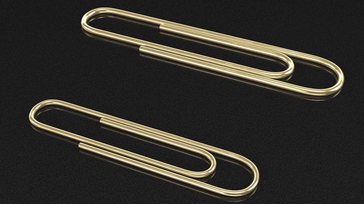 3D Paper Clip Oval Shape Gold