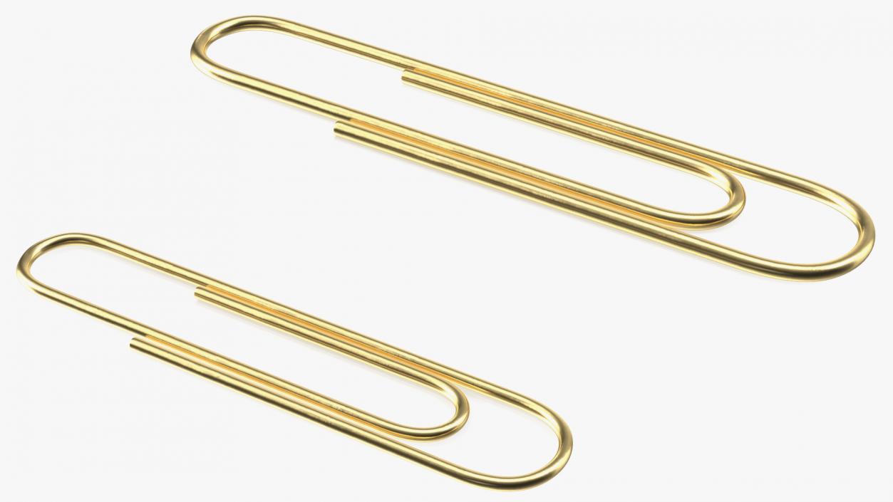 3D Paper Clip Oval Shape Gold