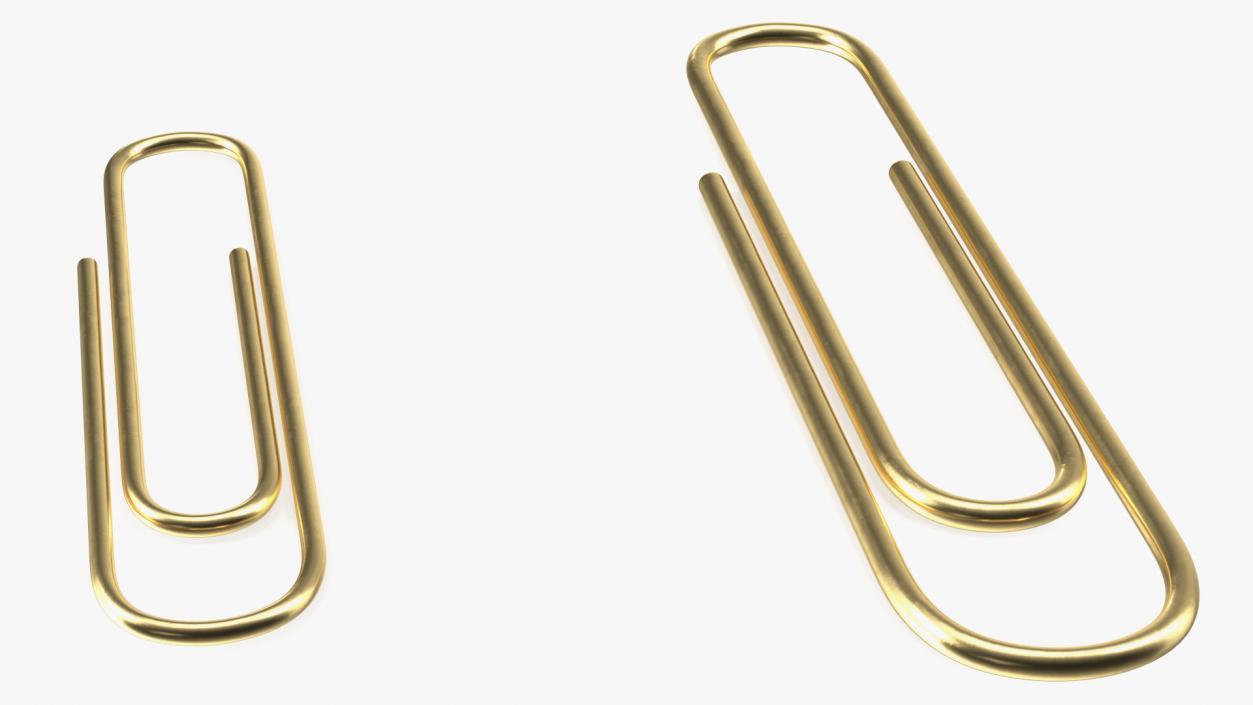 3D Paper Clip Oval Shape Gold