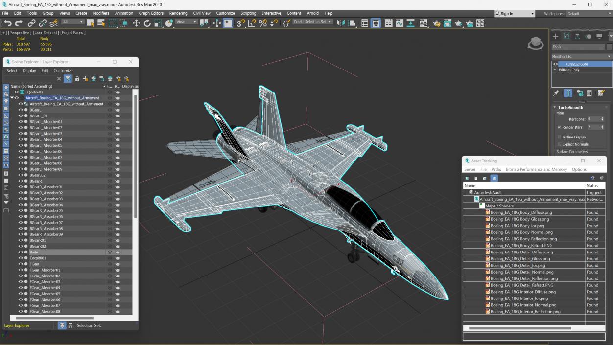 Aircraft Boeing EA-18G without Armament 3D model