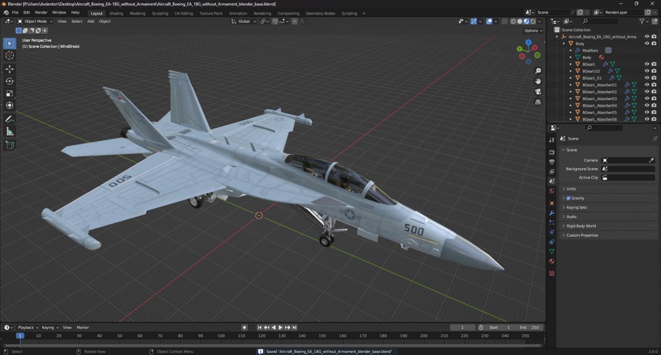 Aircraft Boeing EA-18G without Armament 3D model