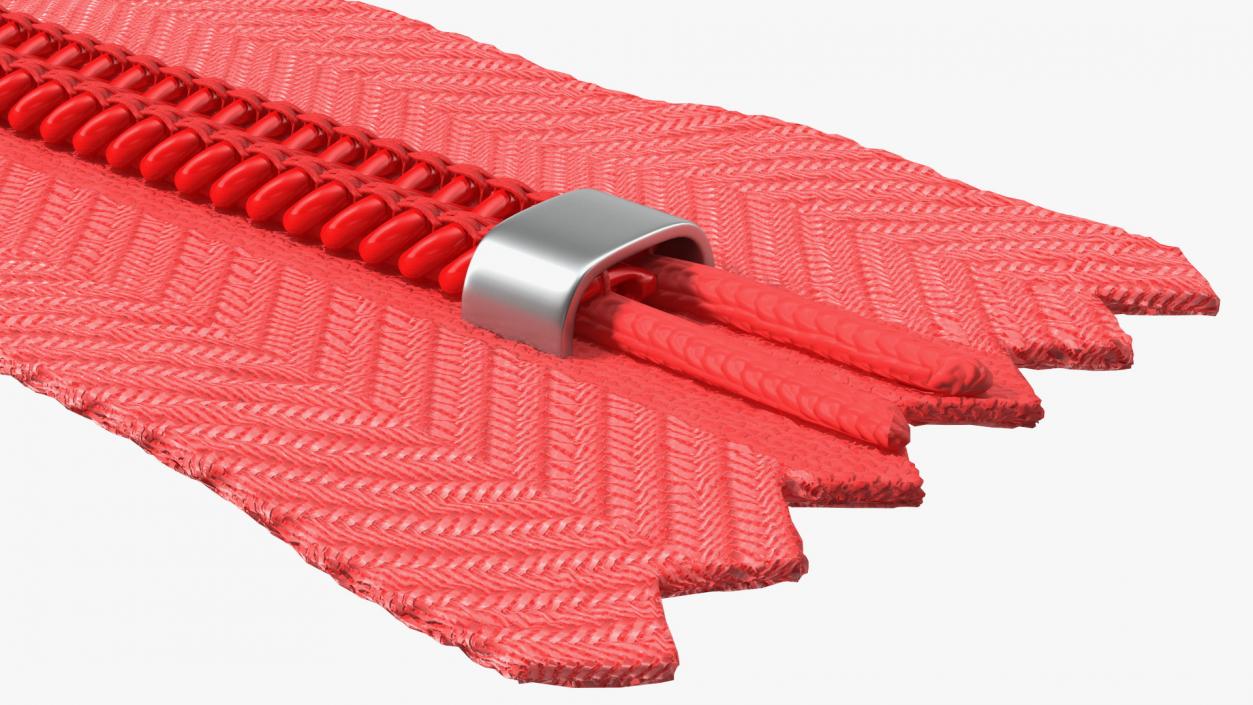 Nylon Coil Closed End Zipper Red 3D