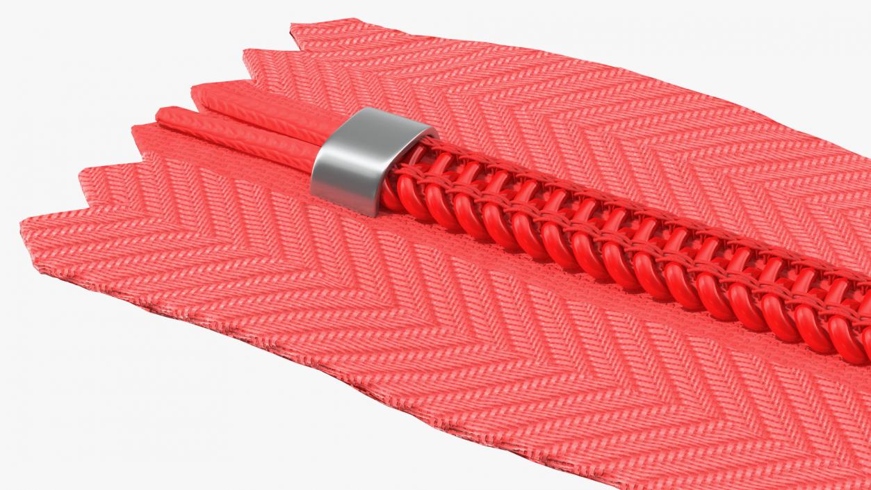 Nylon Coil Closed End Zipper Red 3D