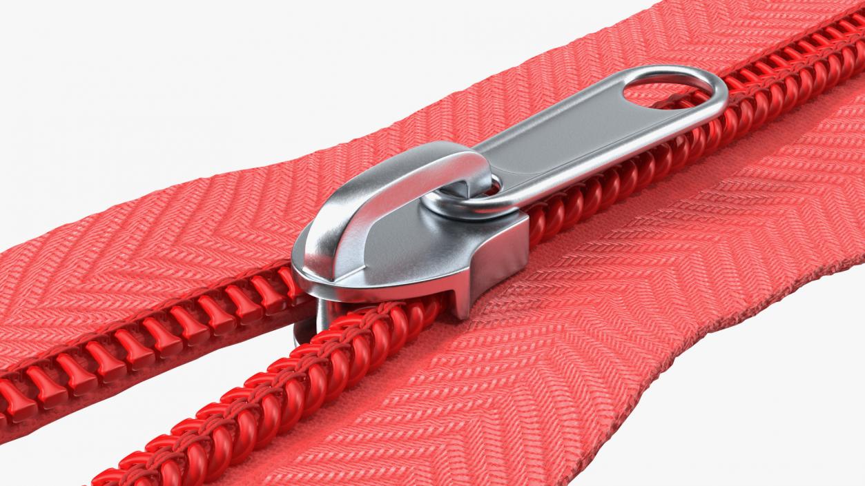 Nylon Coil Closed End Zipper Red 3D