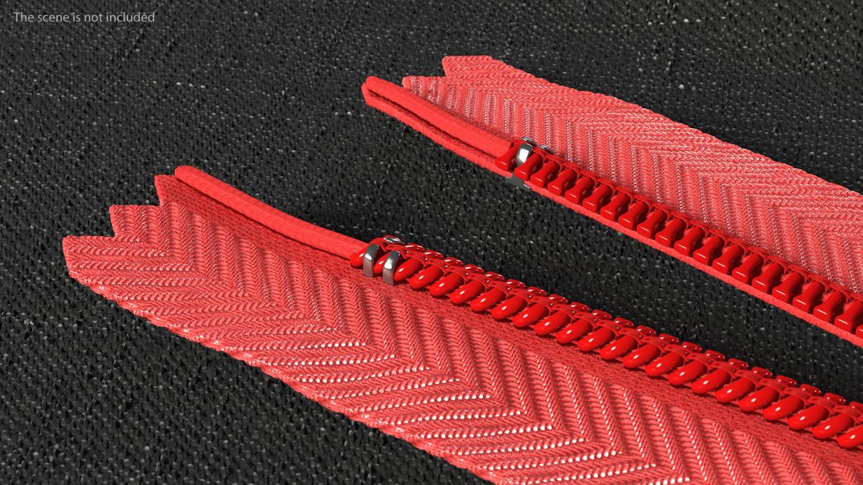 Nylon Coil Closed End Zipper Red 3D