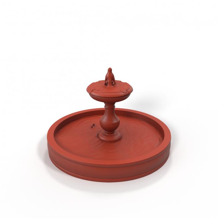 3D model Classic Garden Fountain Red for 3D Print