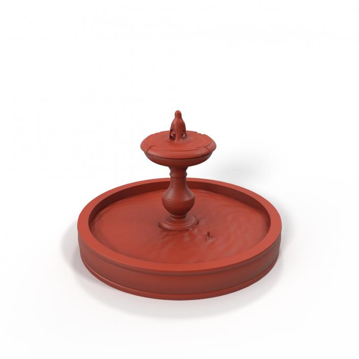 3D model Classic Garden Fountain Red for 3D Print