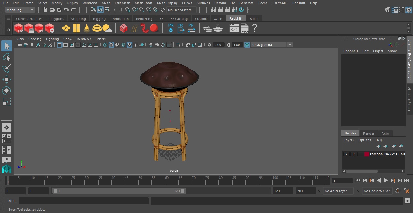 3D Hang Instrument on Bamboo Stool