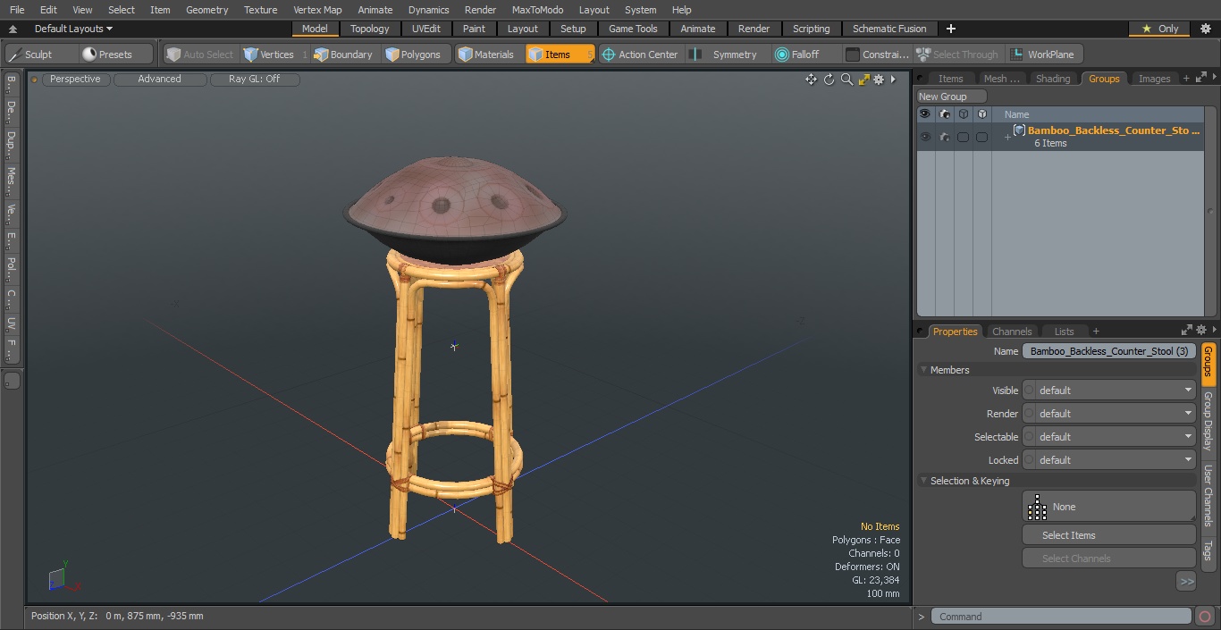 3D Hang Instrument on Bamboo Stool