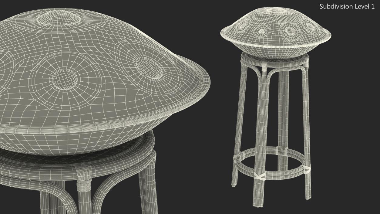 3D Hang Instrument on Bamboo Stool