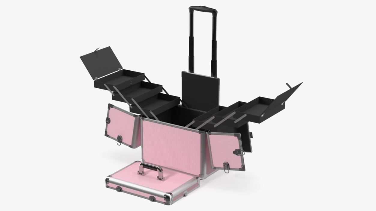 3D model Unfolded Yaheetech Makeup Case Pink