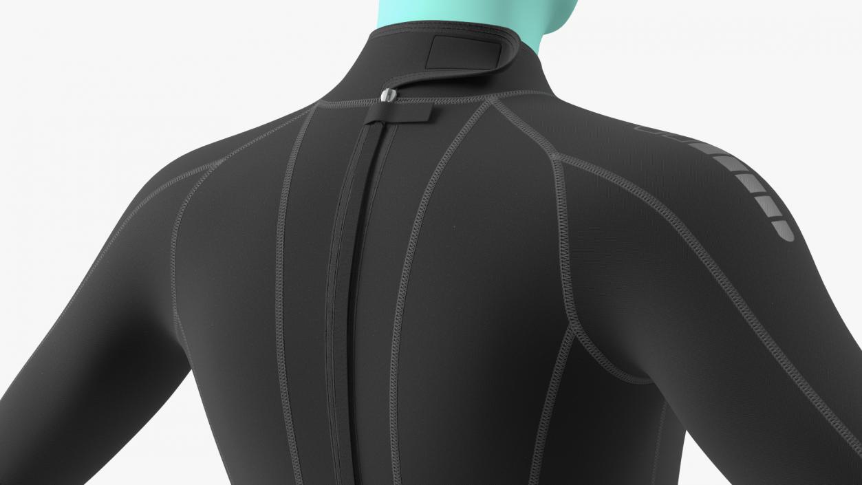 Man Wetsuit Black Shorty Version 2 3D model