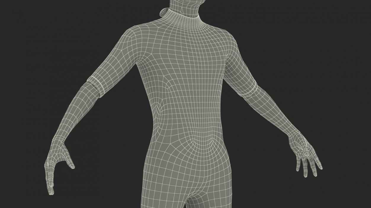 Man Wetsuit Black Shorty Version 2 3D model