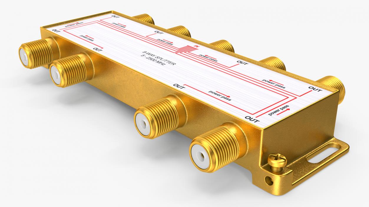 CATV Broadband Coaxial Splitter 8 Way 3D