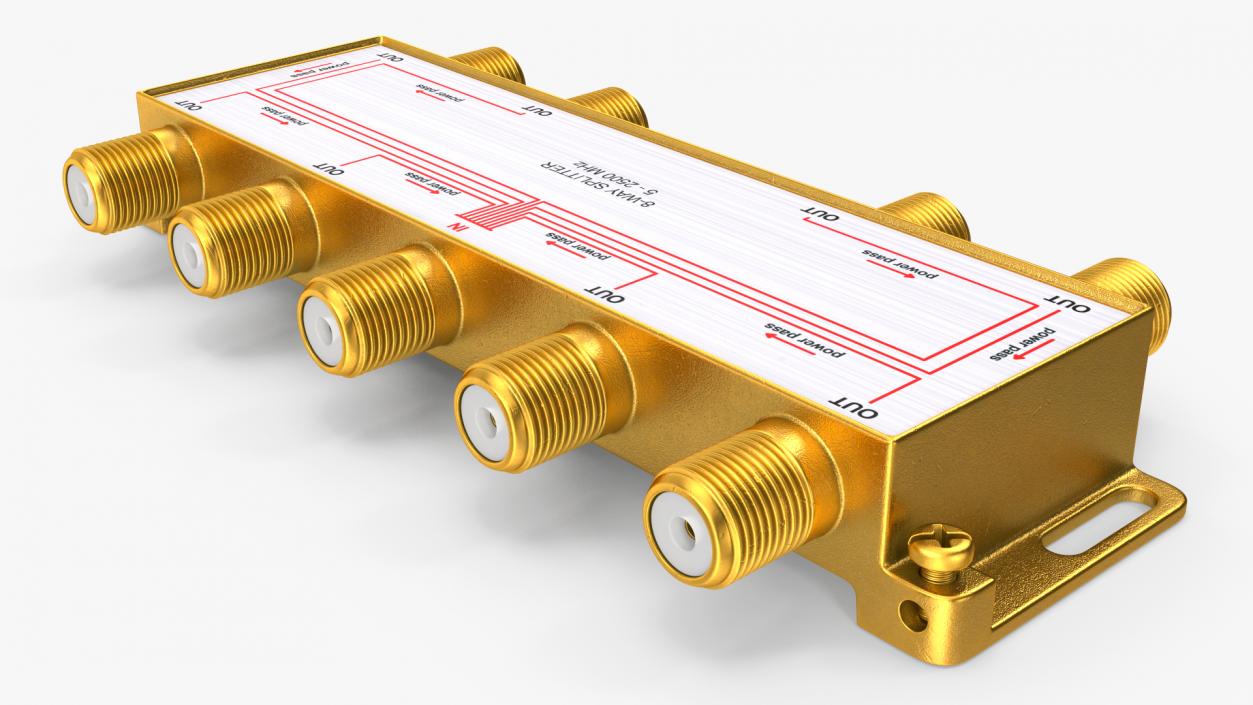 CATV Broadband Coaxial Splitter 8 Way 3D