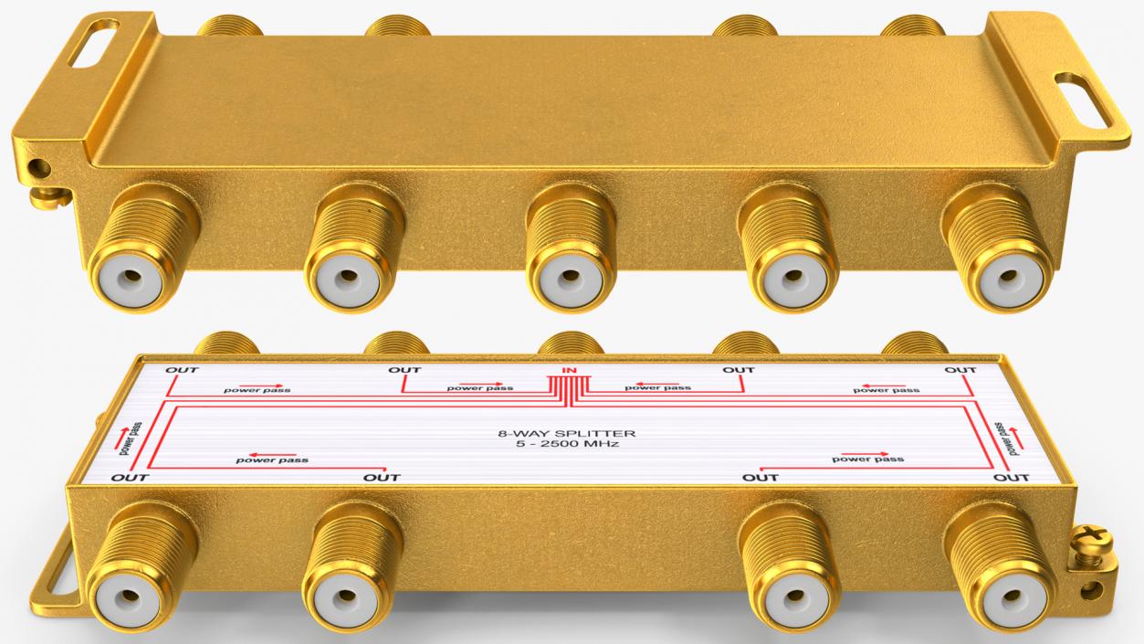 CATV Broadband Coaxial Splitter 8 Way 3D