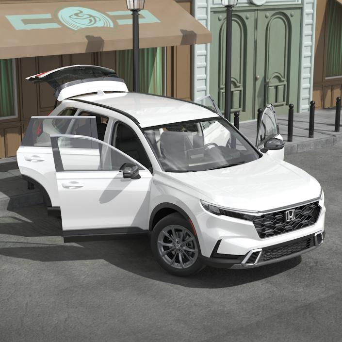 3D 2025 Honda CR-V White Rigged model