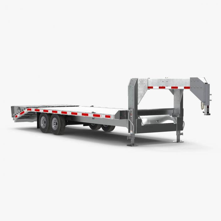 Gooseneck Equipment Pickup Trailer 3D model